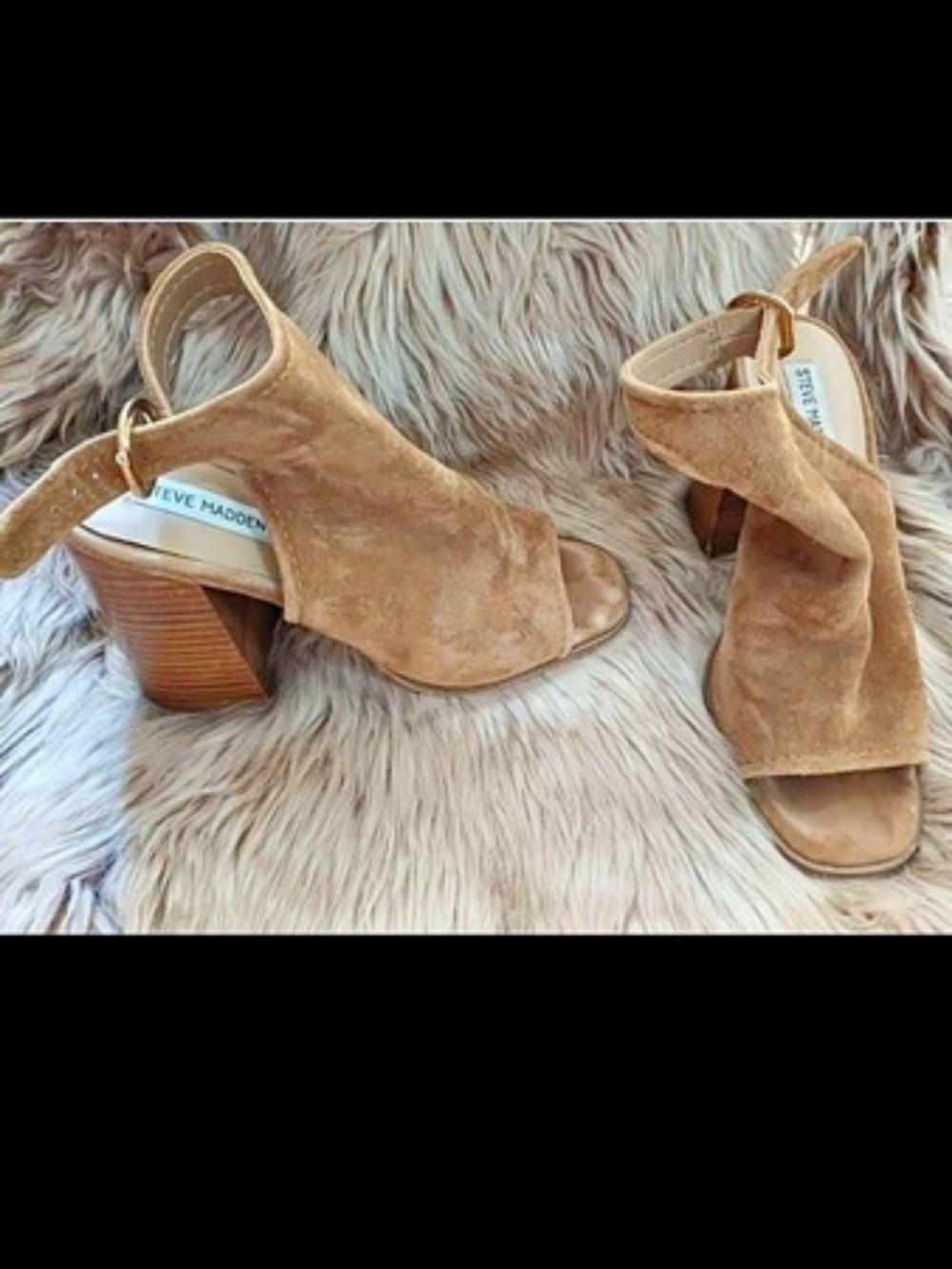 Steve Madden Brown Peep Toe Block Heels